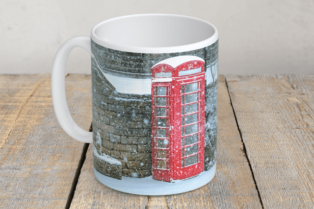 “Snow at Bolsterstone Telephone Box ” Mug  