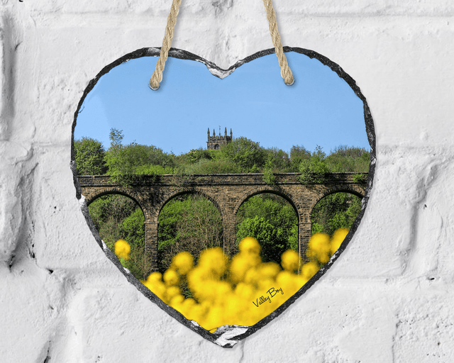 “Penistone Viaduct” Heart Slate  