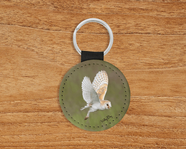 “Barn Owl in Flight” Keyring 