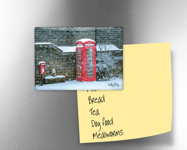 &quot;Snow at the Telephone Box in Bolsterstone&quot; Fridge Magnet  