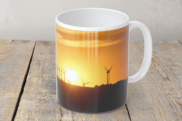 “Sunset at Royd Moor Windmills” Mug 