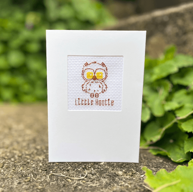 Cross Stich Little Hootie Greeting Card