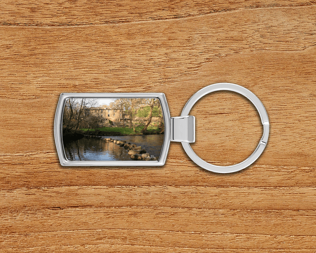 &quot;Stepping Stones at the Tin Mill at Deepcar&quot; Keyring   