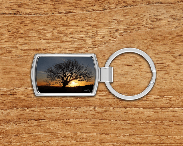 &quot;Tree at Sunrise on Whitwell Moor in Stocksbridge&quot; Keyring  