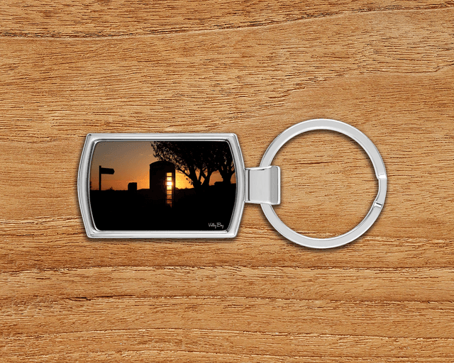 &quot;Telephone Box Sunrise at Green Moor&quot; Keyring  