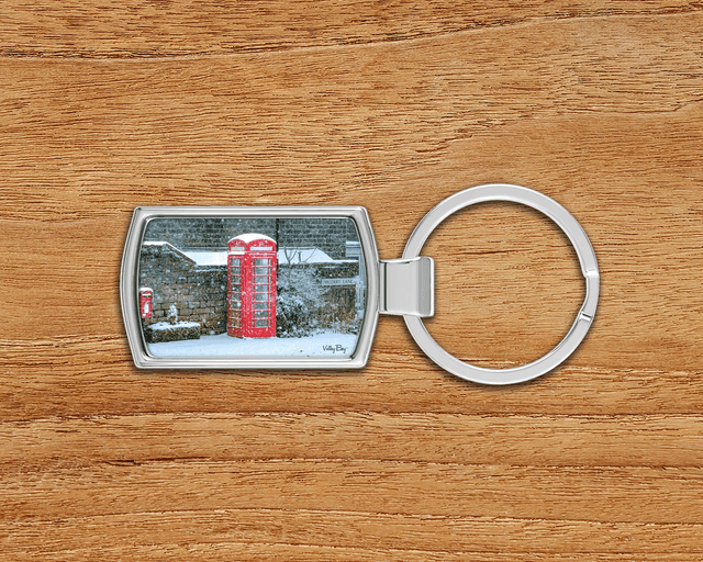 &quot;Snow at Bolsterstone Telephone Box&quot; Keyring   
