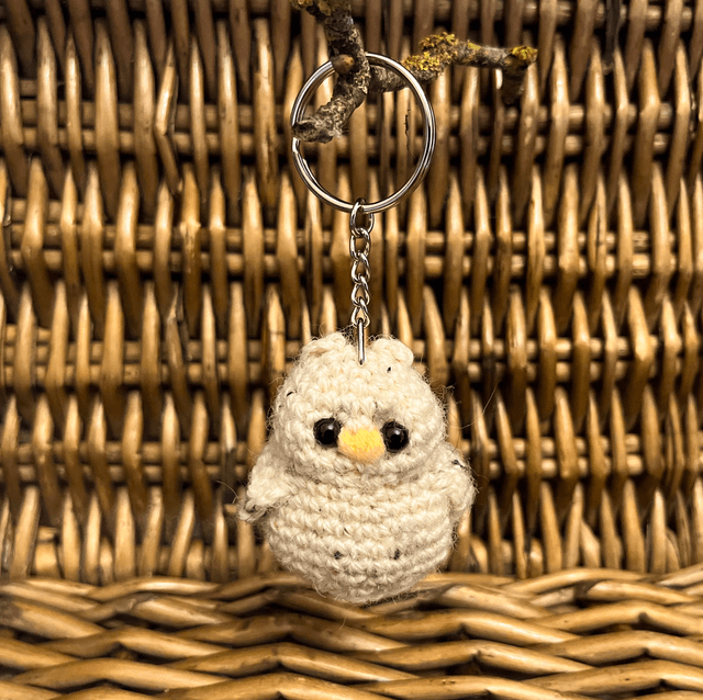 Crochet Owl Keyring  &quot;Speckled Owl&quot;