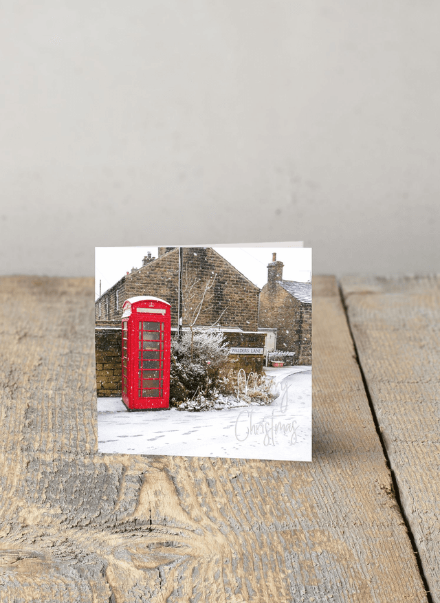 &quot;Snow at Bolsterstone Telephone Box&quot; Christmas Card  