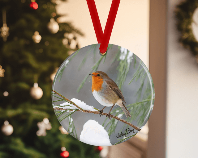 &quot;Christmas Robin&quot; Ceramic Christmas Decoration   