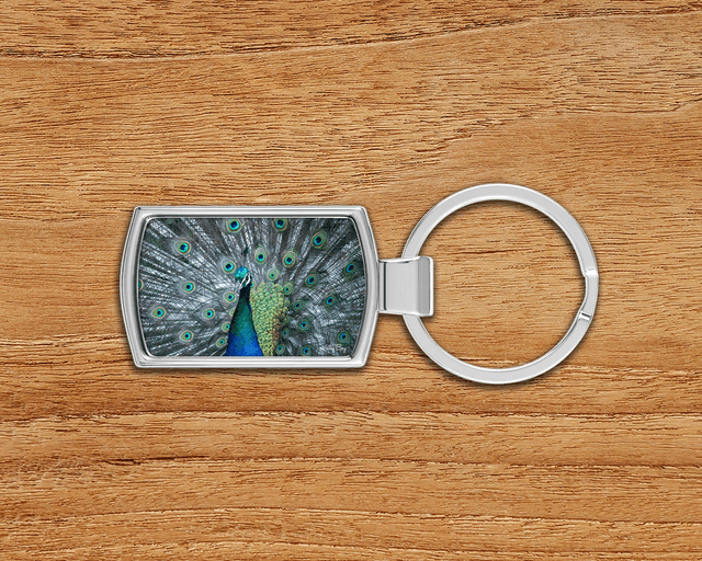 &quot;Stunning Peacock&quot; Keyring  