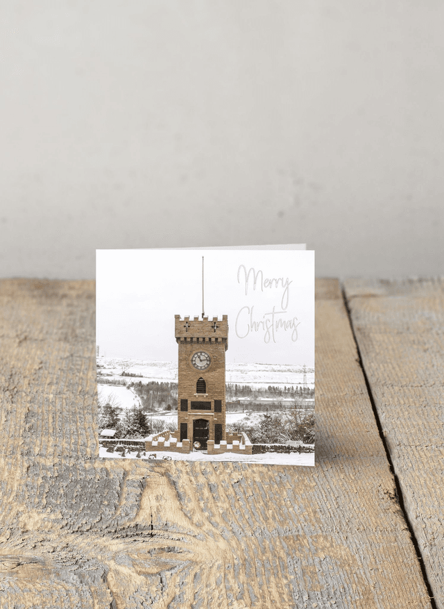 &quot;Snow at the Clock Tower in Stocksbridge&quot; Christmas Card  