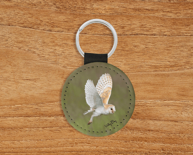 “Barn Owl in Flight” Keyring 